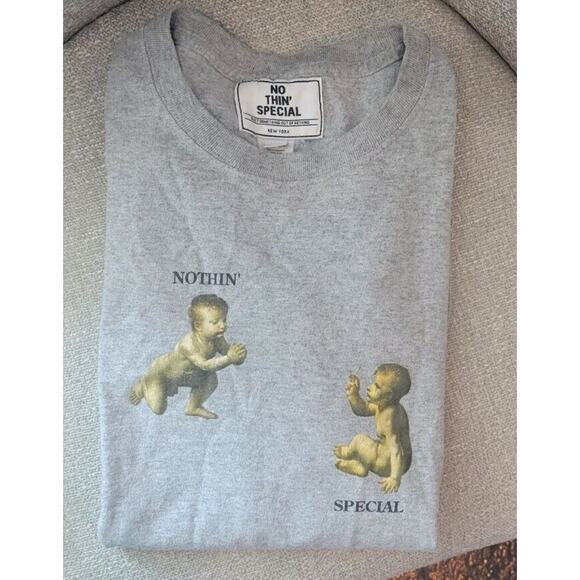 Nothin' Special Babies Graphic T-Shirt Heathered Gray Smoking Joint Small - Picture 9 of 10